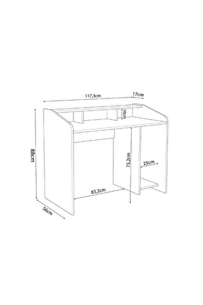 Bimossa Nova S8382 Çalışma & Oyuncu Masası Beyaz 117 Cm