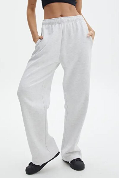 Madmext Gray Wide Leg Basic Sweatpants MG1916
