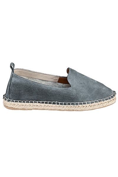 NOOSY Women's Gray Genuine Leather Handmade Espadrille