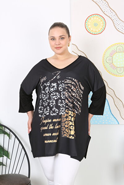 XL Modam Women's Digital Printed Truvacar Sleeve Large Size Tunic