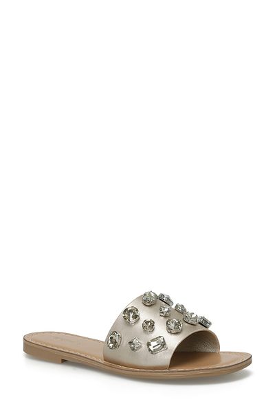 Nine West Merma 4Fx Złote Damskie Płaskie Kapcie