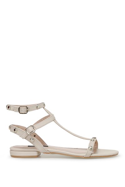 Nine West LALLEY 3FX Cream Women's Flat Sandals