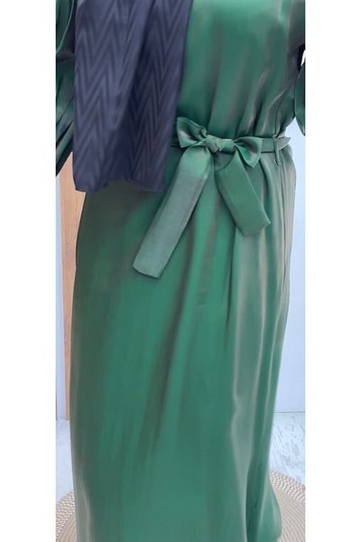 Meryemce Butik Silver Satin Dress