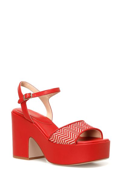 Nine West CARRY2 4FX - Rote Sandalen mit Absatz für Damen