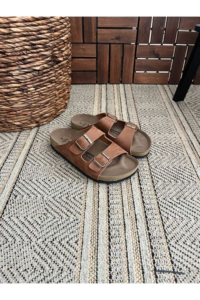 Behtah Kundura Παντόφλες μοντέλου Comfort με ορθοπεδική σόλα από φελλό Unisex με διπλή πόρπη Καθημερινές άνετες παντόφλες εσωτερικού χώρου