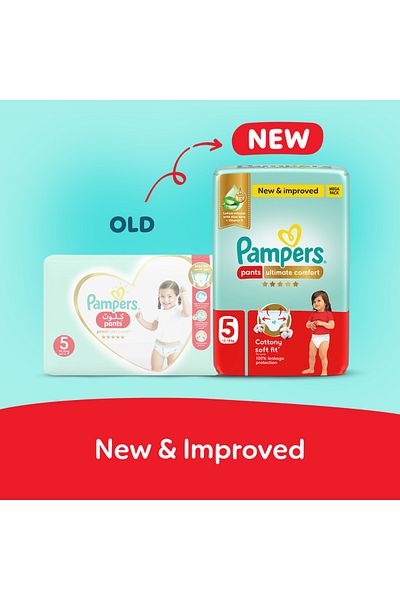 Pampers Ultimate Comfort Pants Diapers, S 5, 12-18kg, Lotion infused with Aloe Vera & Vitamin E, 84 Count