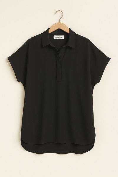 Hanezza Bluză pentru femei de mărime mare - guler polo cu jumătate de mânecă cu design elegant și țesătură Jesica