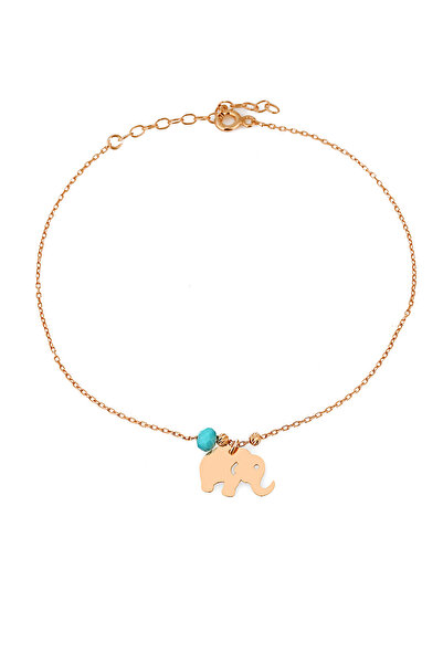 Azuris Silver Azuris Rose Gold Kadın 925 Ayar Gümüş Fil Halhal