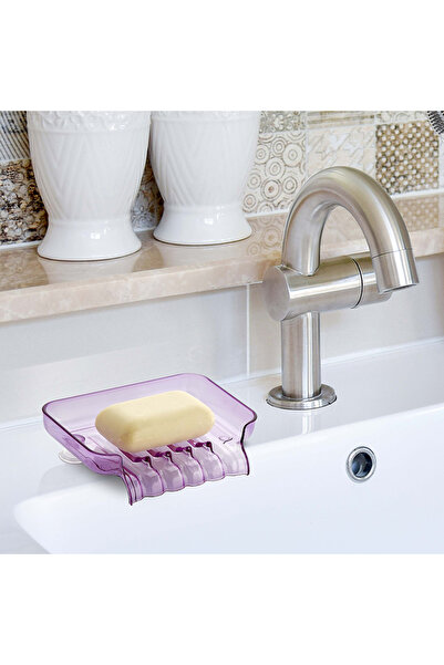 ForWhat Sponge Holder Solid Soap Dispenser with Vacuum Drain for Office Home Office Bathroom Kitchen Layout