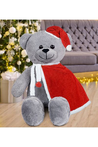 Özgüner Oyuncak 100 Cm Santa Claus Teddy Bear with Cloak New Year, Christmas Gift