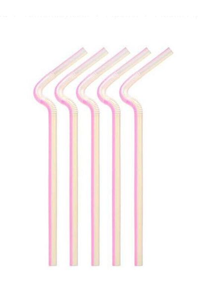 alenked Frozen Bellows Pink Straw 32 cm 10 Pieces (Special Series)