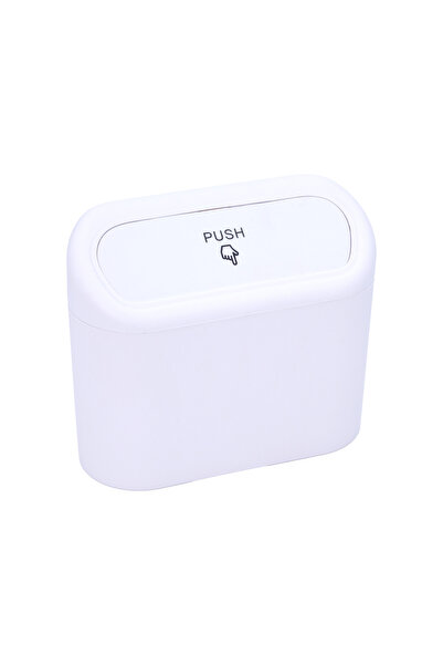 Mega Oto Market غطاء سلة المهملات للسيارة، منظم مزبلة باللون الأبيض