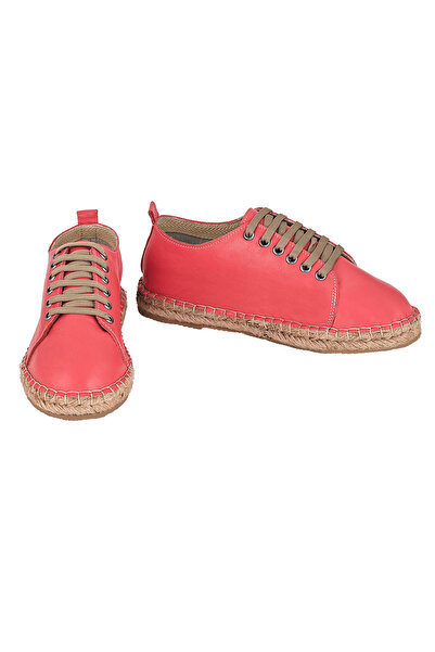 NOOSY Hakiki Deri Nar Çiçeği Kadın El Yapımı Espadril