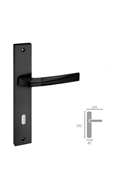 İSTANBUL DOOR HANDLES مقبض باب كريستالي أسود غير لامع مع شارة الغرفة (TK)