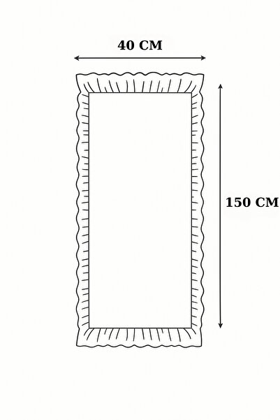 Morlay Raw Natural Frilly Linen Runner - 40X150 cm