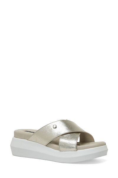 Nine West CANTER 4FX Złote Kapcie Damskie