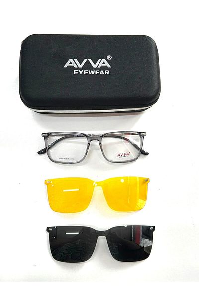 Avva 9358 C2 Polarized & Anti-Far Clip on Men's Sunglasses