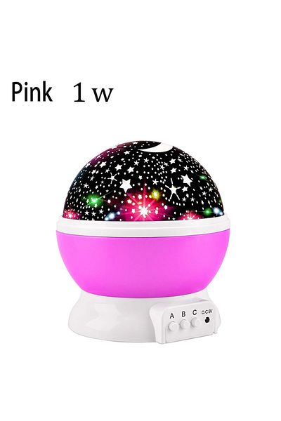Choice 1W Pink Star Projector Night Light Lamp Fun Gifts for Girls and Boys Rotating Star Sky Moon LED Ligh