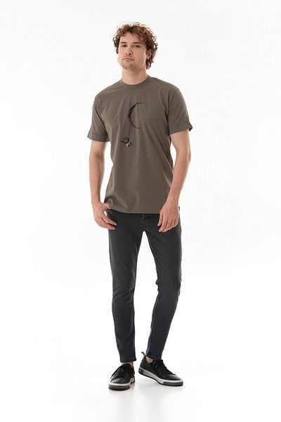 Fulla Moda Astronaut Printed Crew Neck T-Shirt