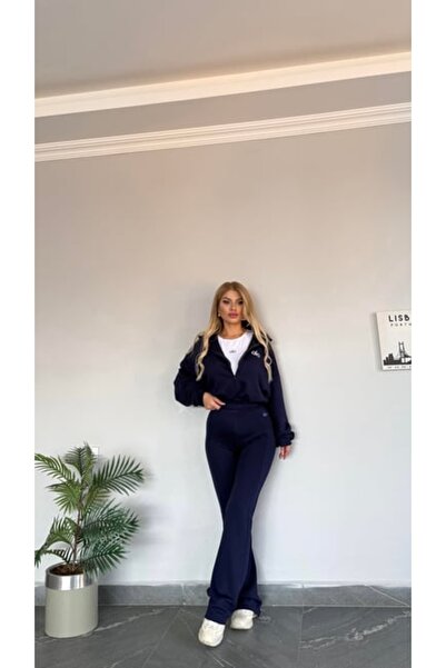 bonibon butikk Жіночий новий сезон піт напів-блискавка напів-блискавка еластична лайкра розкльошені 3 штуки комплект