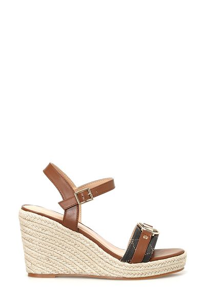 Nine West Oprena 4Fx Brown Women's Wedge Heel Sandals