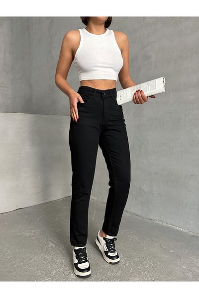 ÇEÇİM Women's Stone Washed Mom Jeans Pants Zyn-58718