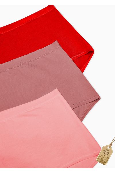 ODISE Deep Bloom 3-Pack Highwaist Multicolor Slip Panties
