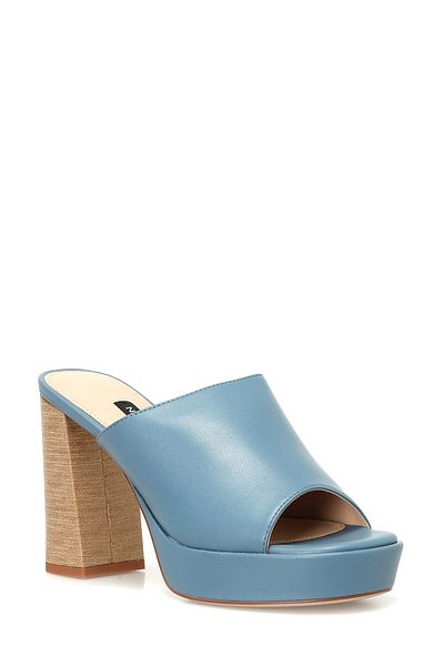 Nine West Canbe2 4Fx Niebieskie Damskie Klapki Na Obcasie