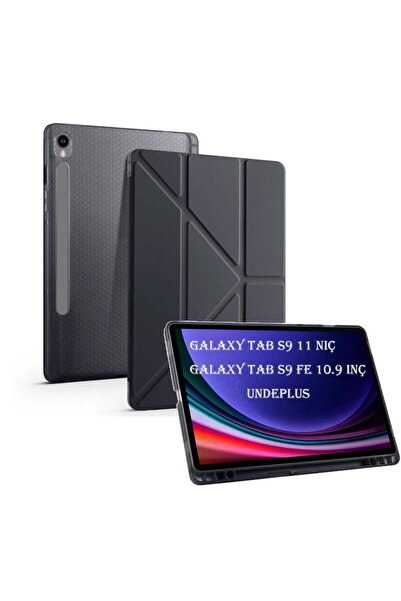 UnDePlus Galaxy Tab S10 Lite FE/S10/S9 FE/S9 Uyumlu Kılıf Kalem Bölmeli Trifolding Case