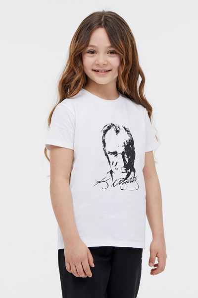 lumberjack Ul 11Ata01 4Fx White Unisex Kids Short Sleeve T-Shirt