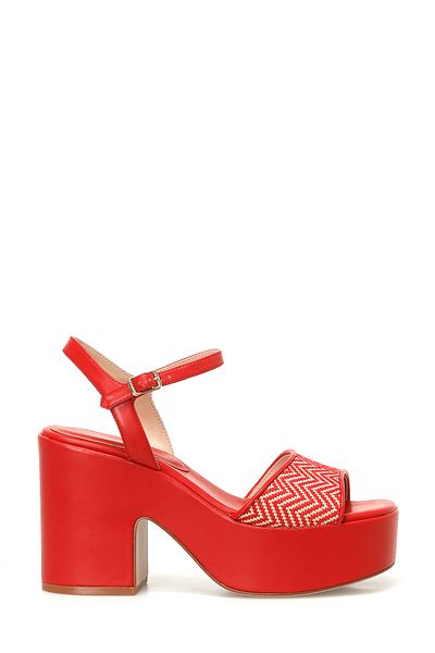 Nine West CARRY2 4FX - Rote Sandalen mit Absatz für Damen