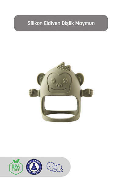 Kiki Diş Kaşıma Eldiveni - Silikon Bebek Diş Kaşıyıcı - Silikon Eldiven Dişlik Maymun