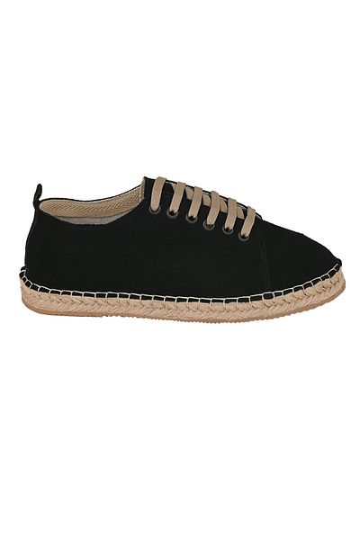 NOOSY Genuine Leather Black Women's Handmade Espadrille