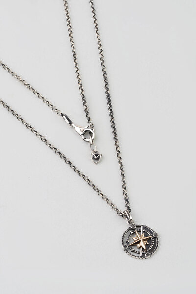 So CHIC... Pusula Figürlü Gümüş Erkek Kolye