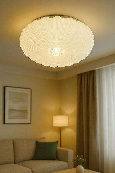Lambadar Ares Model Special Design 52 cm Large Size Modern 3 Colors (White-Daylight-Yellow) Plafonier Led Chandelier