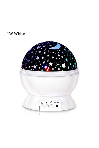 Choice 1W White Star Projector Night Light Lamp Fun Gifts for Girls and Boys Rotating Star Sky Moon LED Lig