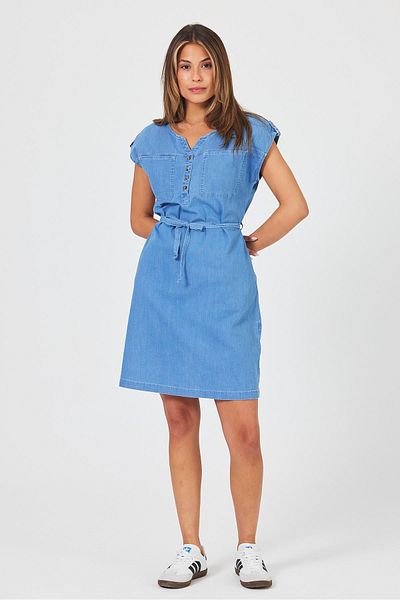VENA Rochie de damă Riva Sky Blue Blue - Nasturi în față, Croială normală