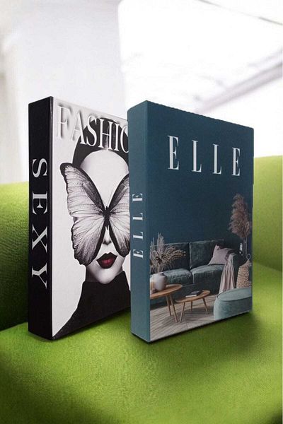 BayCazip Decorative Book Look Box Set of 2 Decorative Book Looking Box