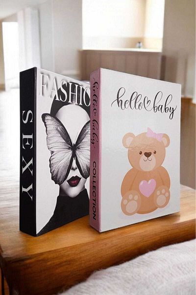 BayCazip Decorative Book Look Box Set of 2 Decorative Book Looking Box