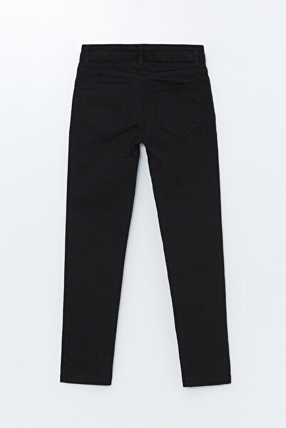 Trend Bebe Butik Siyah Likralı Beli Ayarlanabilir Lastikli Düğmeli Kız Çocuk Pantolonu, Okul Pantolonu Yüksek Bel