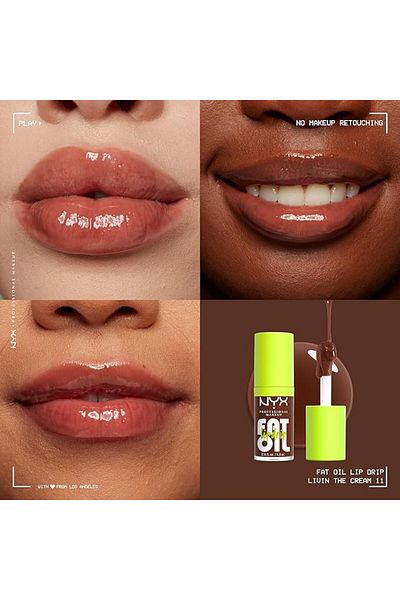 NYX Professional Makeup NYX Cosmetics Fat Oil Lip Gloss, Livin' the Cream