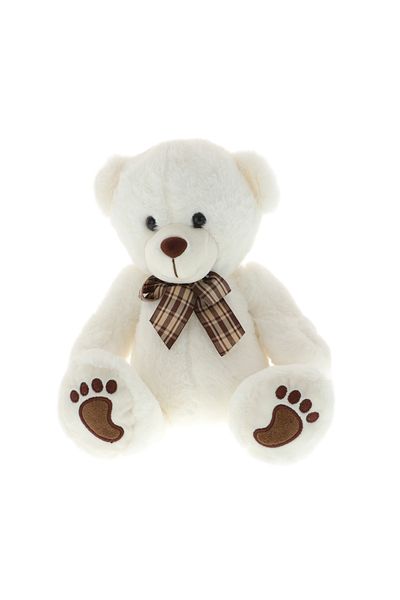 GiftExpress White teddy bear with bow 25cm