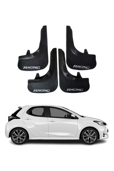 SONİKON LİNE Toyota Yaris Compatible Racing Written 4-Piece Dust Cover Mudguard Mudguard Modified