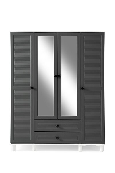 AYDINEV FİNİKE MDF 4 KAPILI DOLAP - ANTRASİT