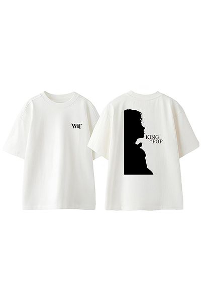THEWERT Μπλουζάκι Michael Jackson King Design Back Printed Βαμβακερό λευκό oversize μπλουζάκι