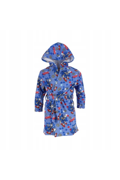 Sonic Halat de baie pentru copii, gluga si buzunare laterale, multicolor, var...