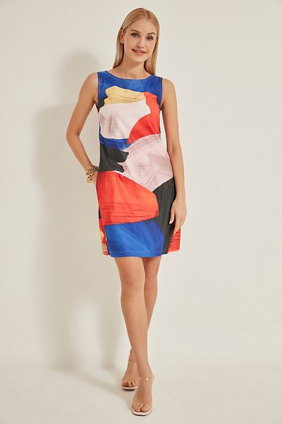 GAJA 5166 Women's Patterned Sleeveless Cotton Dress with Side Hidden Pocket Attention ! Pattern Can Be the Difference.