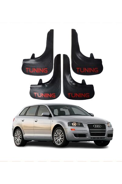 SONİKON LİNE Audi A3 Compatible 4-Piece Tuning Written Dust Cover Mudguard Mudguard Modified