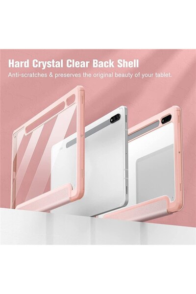 UnDePlus حافظة متوافقة مع سامسونج جالاكسي تاب S10 لايت FE/S10/S9 FE/S9، شفافة بتصميم جرافيتي مع حجرة للقلم