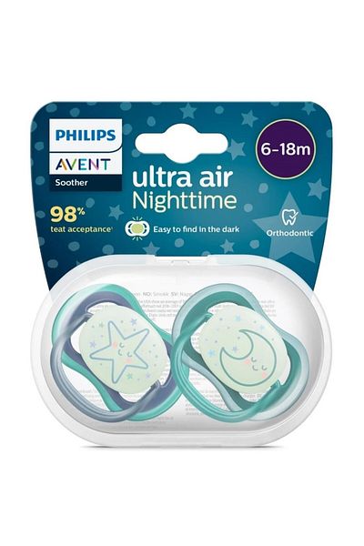 Philips Avent لهاية Ultra Air Night Glow in the Dark الليلية للأولاد من عمر 6 إلى 18 شهرًا SCF376/13
